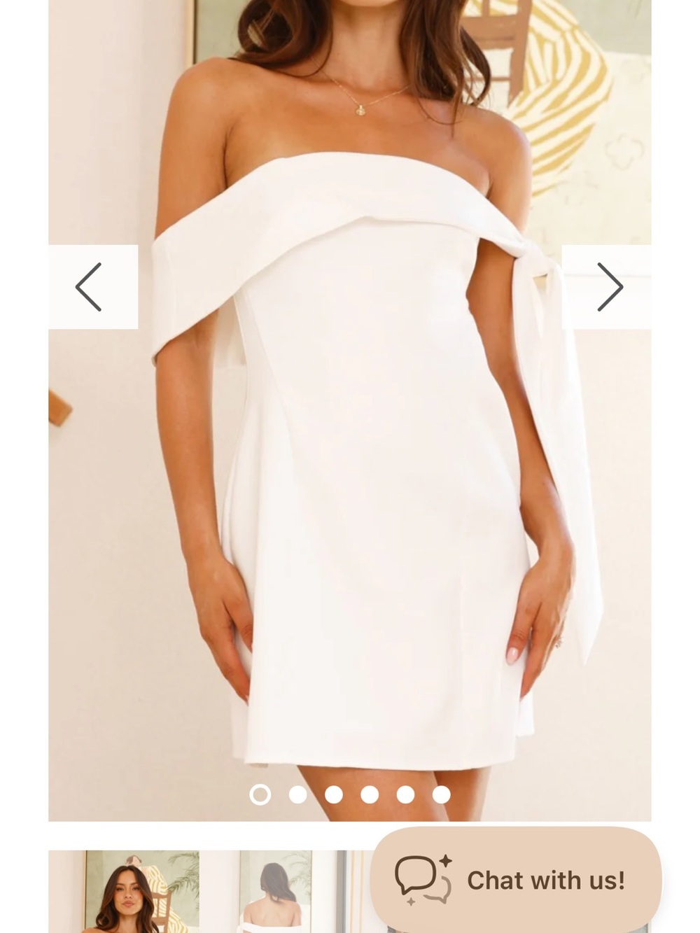 Off-Shoulder White Mini Dress with Draped Sleeve